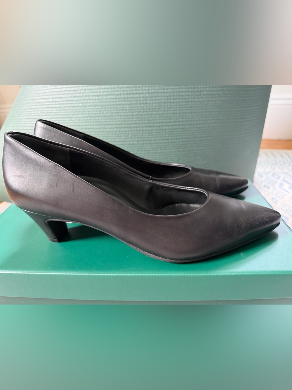 Paul Green ‘Camilla’ Black Pointed-Toe Leather Pumps NWT - Picture 3 of 7